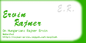 ervin rajner business card